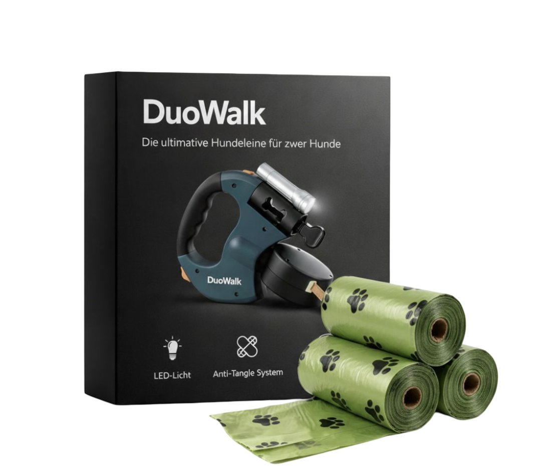 DuoWalk® Hundekotbeutel – Biologisch Abbaubar, Reißfest & Auslaufsicher 10er-Packung, 150 Stück